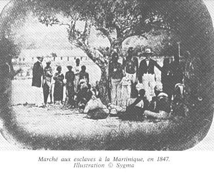 marché aux esclaves à la Martinique en 1847
