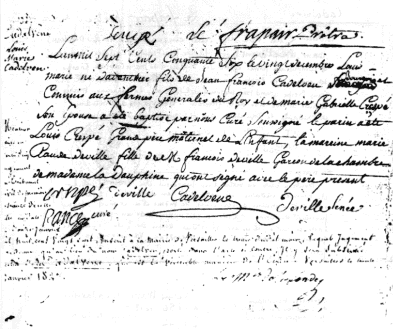 acte de baptme de Louis-Marie de Cadalvne, le 20 dcembre 1756